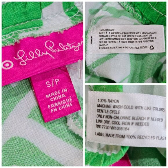 Lilly Pulitzer ✦ Boom Boom Tropical Palazzo Pants ✦ Green White Wide Leg Beach S - Picture 9 of 12